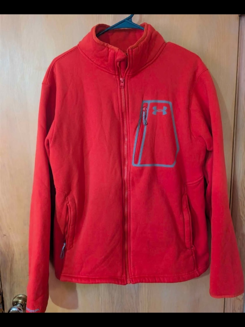 Under Armour Kids Red Full-Zip Fleece Jacket with Zip Pocket